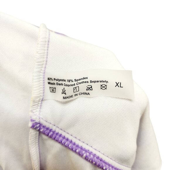 Floral One-Shoulder Ruffled Swimsuit V Neckline Yellow Lavender Womens Size XL - Picture 3 of 15